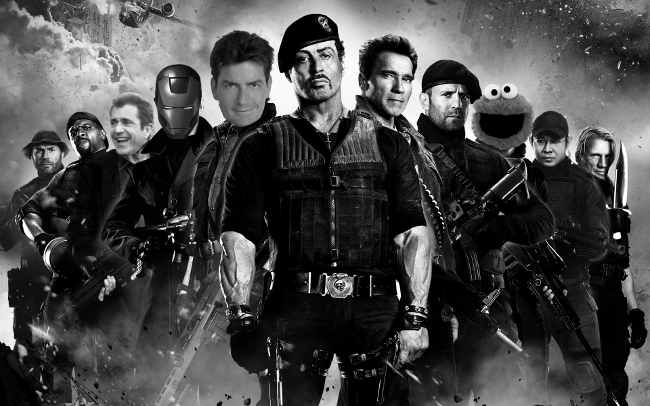 Неудержимые 3 год. Nate Hartley and Stephen Colbert from the Expendables 2 movie.