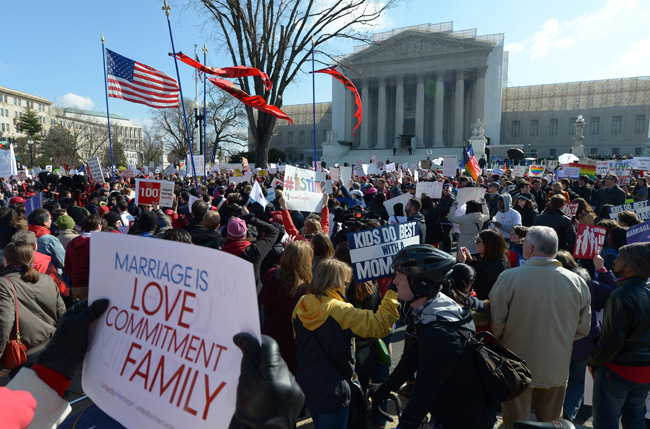 Proposition 8 demonstrations outside Supreme Court - Washington, DC