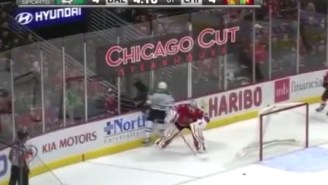 Watch Blackhawks Goalie Corey Crawford Nearly Lose The Game With An Incredible Turnover In OT