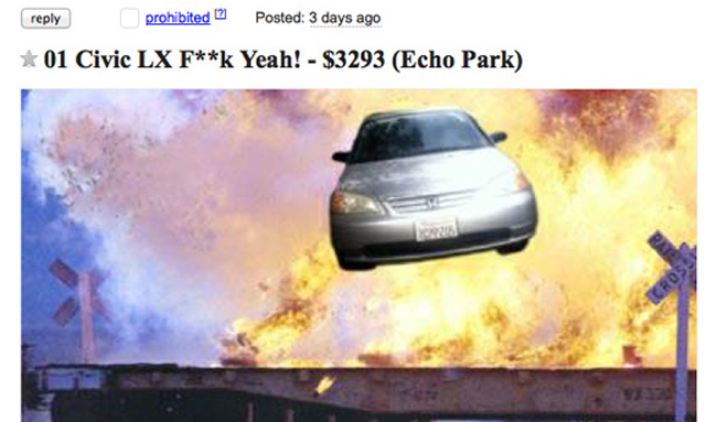 Now This Is How You Sell A Used 2001 Honda Civic On Craigslist