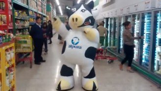 The Dancing Cow That Everyone In The Grocery Store Ignores Is Back