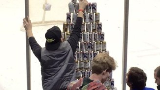 Check Out This Impressive Beer Pyramid Some Fans Made At A Minor League Hockey Game