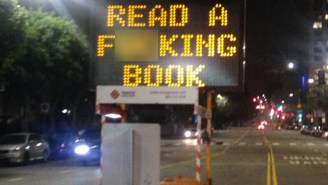 Someone Hacked An L.A. Traffic Sign To Tell People To ‘Read A F*cking Book’