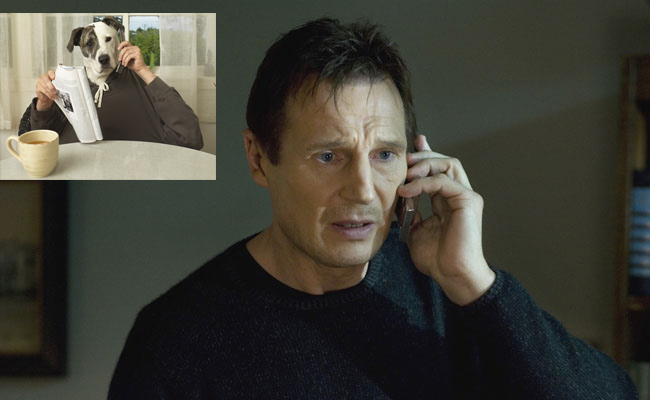 Liam Neeson receives a disturbing phone call.
