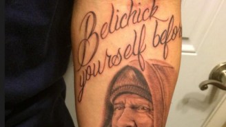 This Bill Belichick Tattoo Reads: ‘Belichick Yourself Before You Wreck Yourself.’