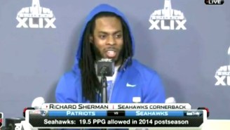 Professional Flame Thrower Richard Sherman Kicked Off Super Bowl Week By Calling Out Roger Goodell And Robert Kraft