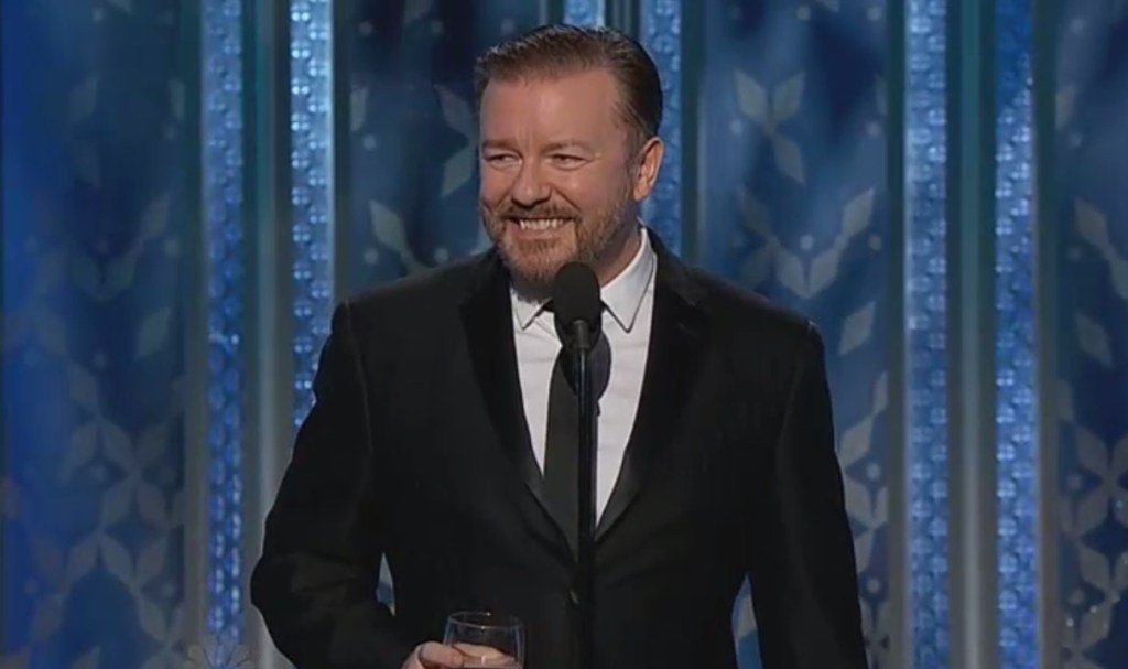 Watch Ricky Gervais Name Names During His Golden Globes Presentation
