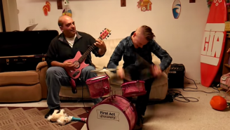 Watch Two Adult Men Rock Harder Than You On Pink Kid’s Instruments