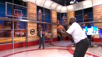 Shaquille O’Neal Shot Free Throws On The TNT Set To Disprove The Validity Of DeflateGate