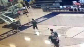 Watch Siena Freshman Collapse Basket During After Pre-Game Reverse Jam