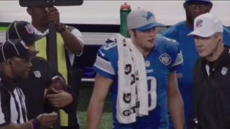 A Mic’d Up Matthew Stafford Accused Refs Of ‘Home Cookin’ On That Overturned Pass Interference Call
