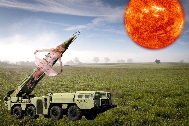 Taylor Swift being fired into the sun on a rocket