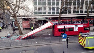 Holy Sh*t, This London Double Decker Bus Had Its Roof Torn Clear Off By A Tree Branch