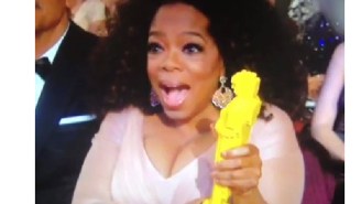 Oprah is ecstatic to win a Lego Oscar