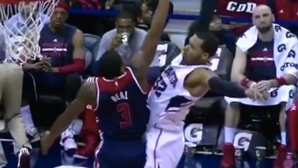 Watch Mike Scott Rise Over Bradley Beal For Epic Poster Jam