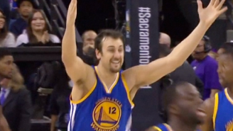 GIF: Andrew Bogut Gets Super Excited After Slamming Steph Curry’s Lob
