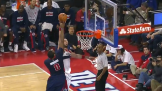 Watch Andre Drummond Snuff Out Marcin Gortat’s Dunk Attempt At Its Peak