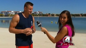 Watch Rob Gronkowski Morph Into ‘Spring Break Gronk’ And Hit On This Reporter