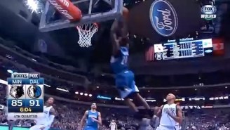 GIF: Ricky Rubio Finds Andrew Wiggins On Break For Soaring Alley-Oop Jam