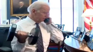 Here’s A Video Of Joe Biden Pumping Iron Set To ‘Here I Go Again’ By Whitesnake
