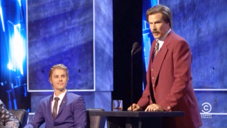 Ron Burgundy Stopped By The Comedy Central Roast To Defend Justin Bieber
