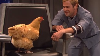 Chris Hemsworth is in love with his interstellar chicken captain in ‘Spaceship’ SNL bit