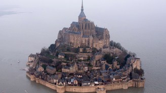Historic high tide turns French monastery into a Disney Princess castle