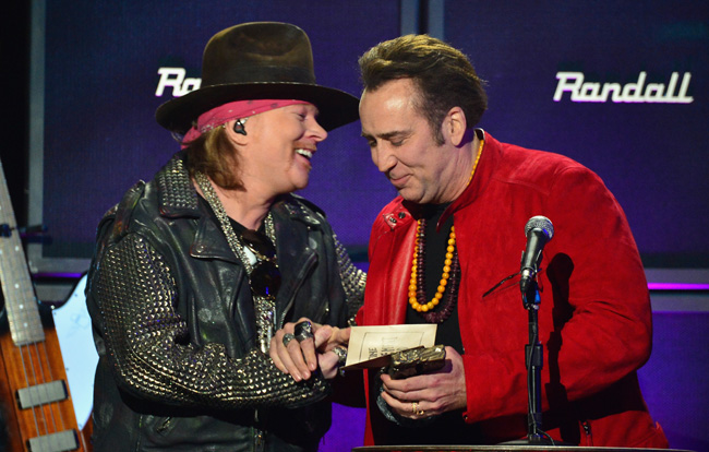 Nic Cage met Axel Rose and it was hard to tell who was more bedazzled. 