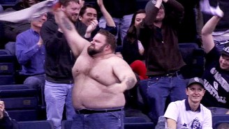This Very Large Fan Swinging A Shirt Is The Hero March Madness Needs
