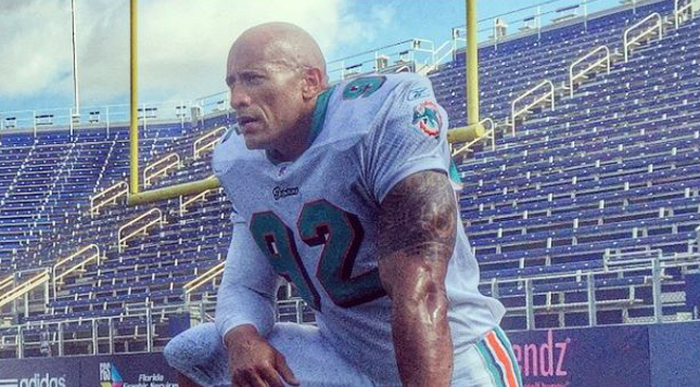 Here's A First Look At The Rock As A Dolphins Star In HBO's 'Ballers'