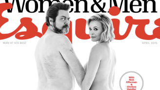 Nick Offerman And Chelsea Handler Showed Off Their Butts On A Magazine Cover