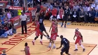 Andrew Wiggins Powers Right Through Josh Smith For Two-Handed Smash