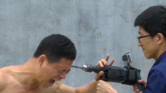 Watch This Indestructible Kung-Fu Master Take An Electric Drill To The Head