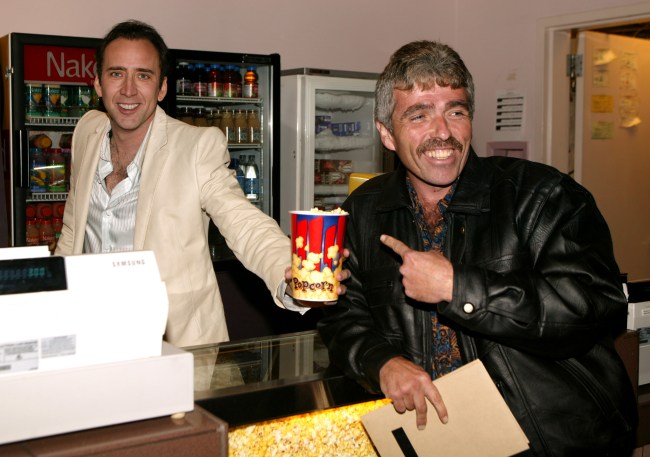 Nicolas Cage Serves Popcorn to Fans on the Opening Day of His Directorial Debut, "Sonny"