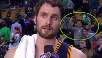 This Celtics Fan Photobombed Kevin Love To Tell The World What He Thought Of Game 3