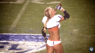 Watch This Lingerie Football Player Chug A Beer Mid-Game Like Stone Cold Steve Austin