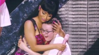 This Clever Boy Will Only Stop Crying When He’s Nestled In Nicki Minaj’s Boobs