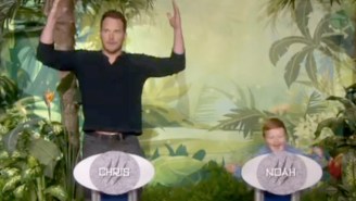 Chris Pratt And ‘Apparently Kid’ Noah Ritter Took The Dinosaur Challenge On ‘Ellen’