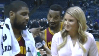 Let’s Watch J.R. Smith Act Super Weird And Videobomb The Cavs Sideline Reporter