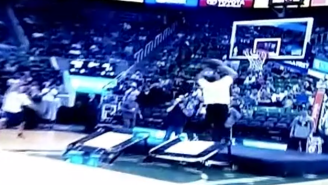 Watch This Man Face-Plant A Trampoline Dunk Attempt During The Jazz Game