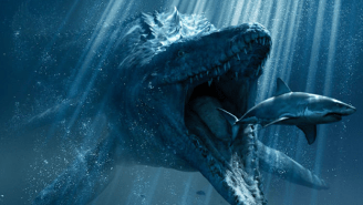 Meet The Shark Eating Giant Mosasaurus In The Latest Poster For ‘Jurassic World’