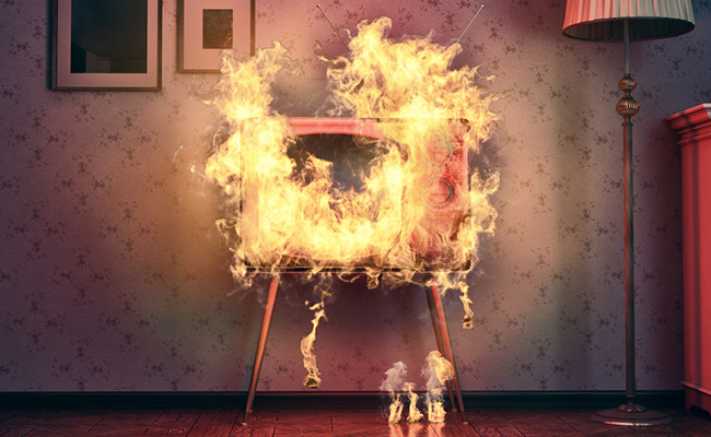 Tv on fire