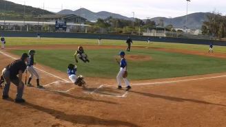 Check Out This Youth Baseball Player’s Incredible Leap Over The Catcher To Score