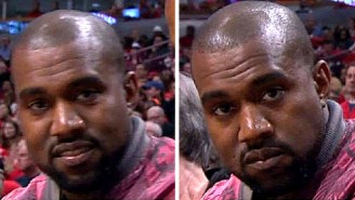 Please Enjoy Kanye West Not Smiling At The Bulls-Cavs Game
