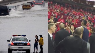 Crazy Floods In Houston Forced Dwight Howard And Rockets Fans To Be Stuck In The Arena