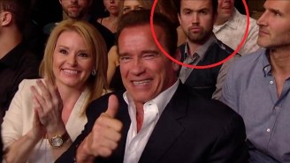 Arnold Schwarzenegger Got Photobombed By Rob McElhenney At UFC 187