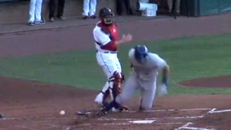 Watch This Minor League Catcher Throw The Ball Right Into The Batter’s Stomach