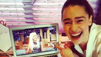 The Internet Had Fun With This Photo Of Emilia Clarke Laughing At Kristen Wiig