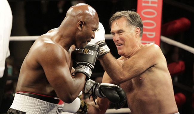 Video Mitt Romney Fights Evander Holyfield For Charity 6211