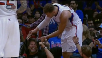 Blake Griffin Takes Time Out Of A Blowout To Help A Cameraman